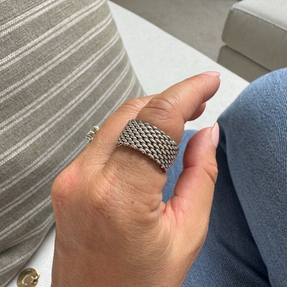 Tiffany & Co. Silver Mesh Ring - Picture 1 of 6